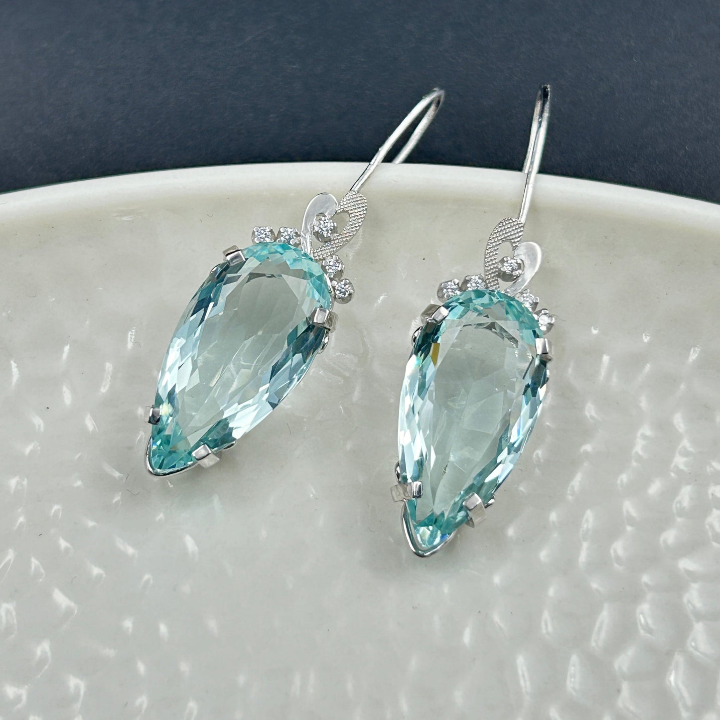Aquamarine Earring - Silver Earring