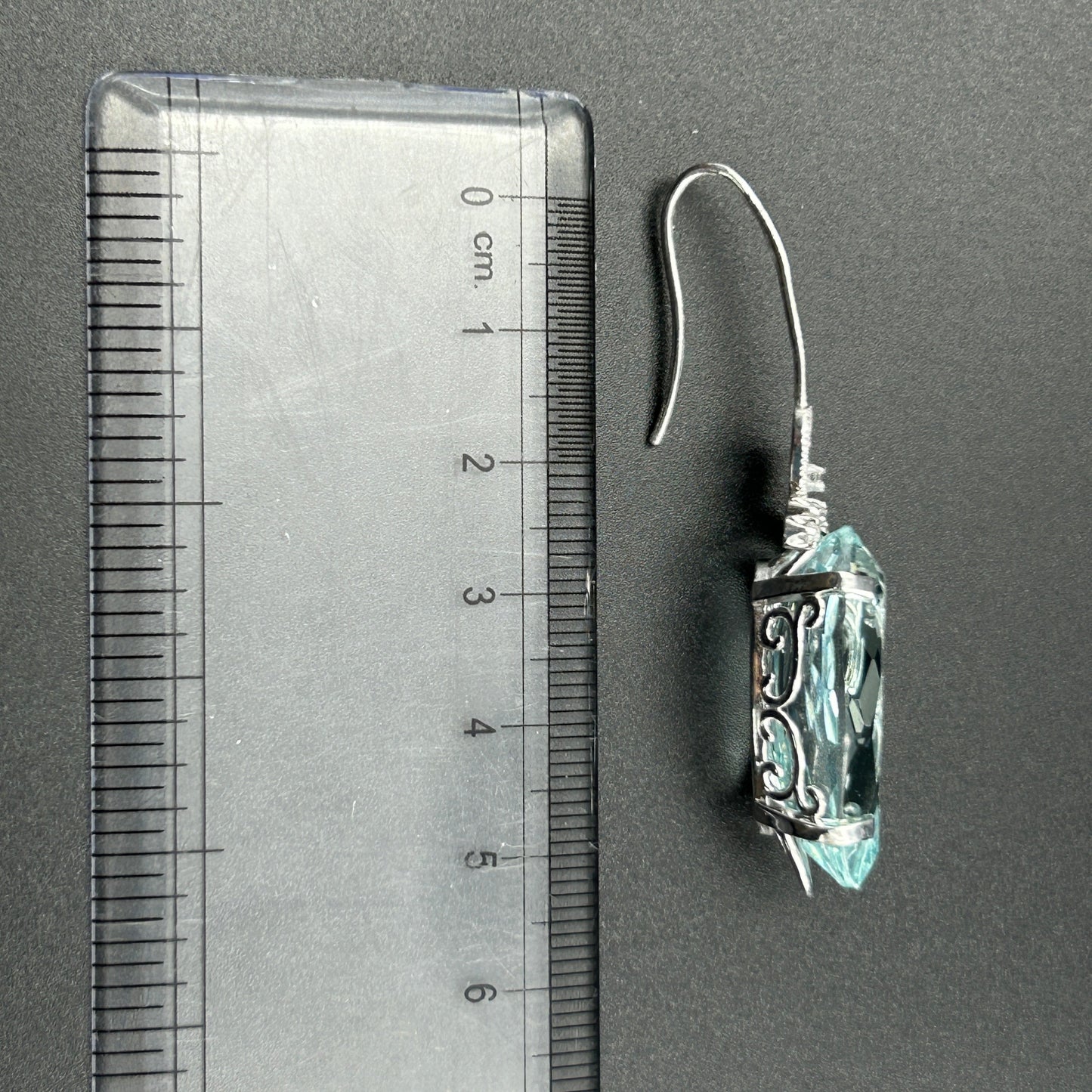 Aquamarine Earring - Silver Earring