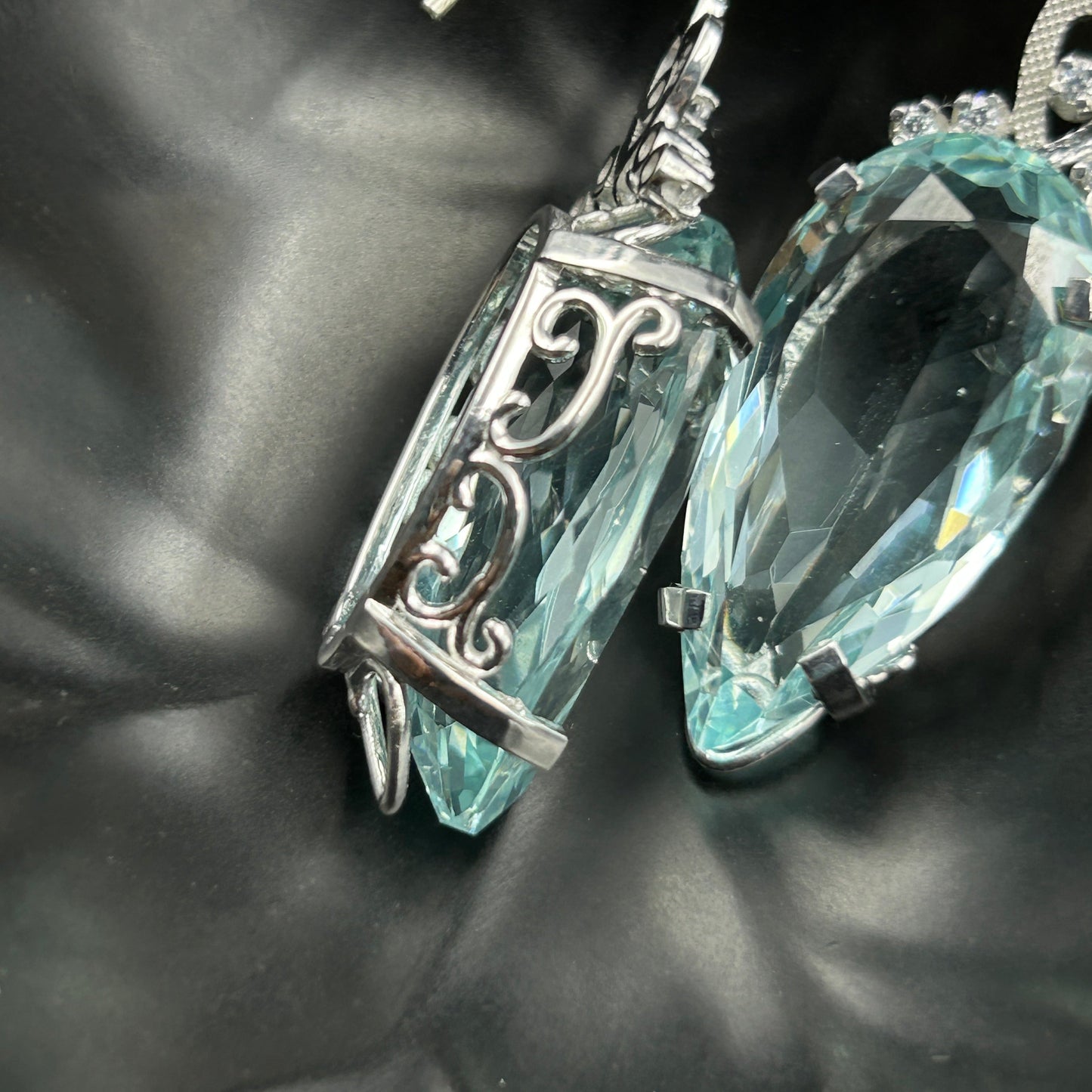 Aquamarine Earring - Silver Earring