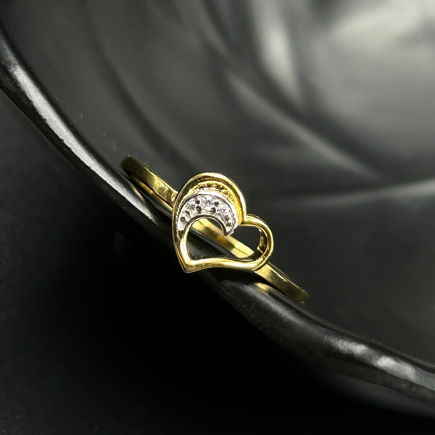 Diamond Heart Ring - Silver Ring