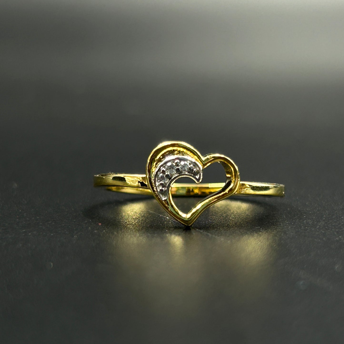 Diamond Heart Ring - Silver Ring
