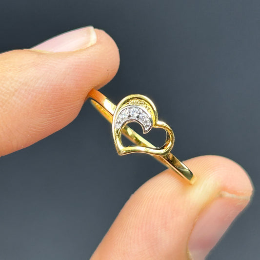 Diamond Heart Ring - Silver Ring