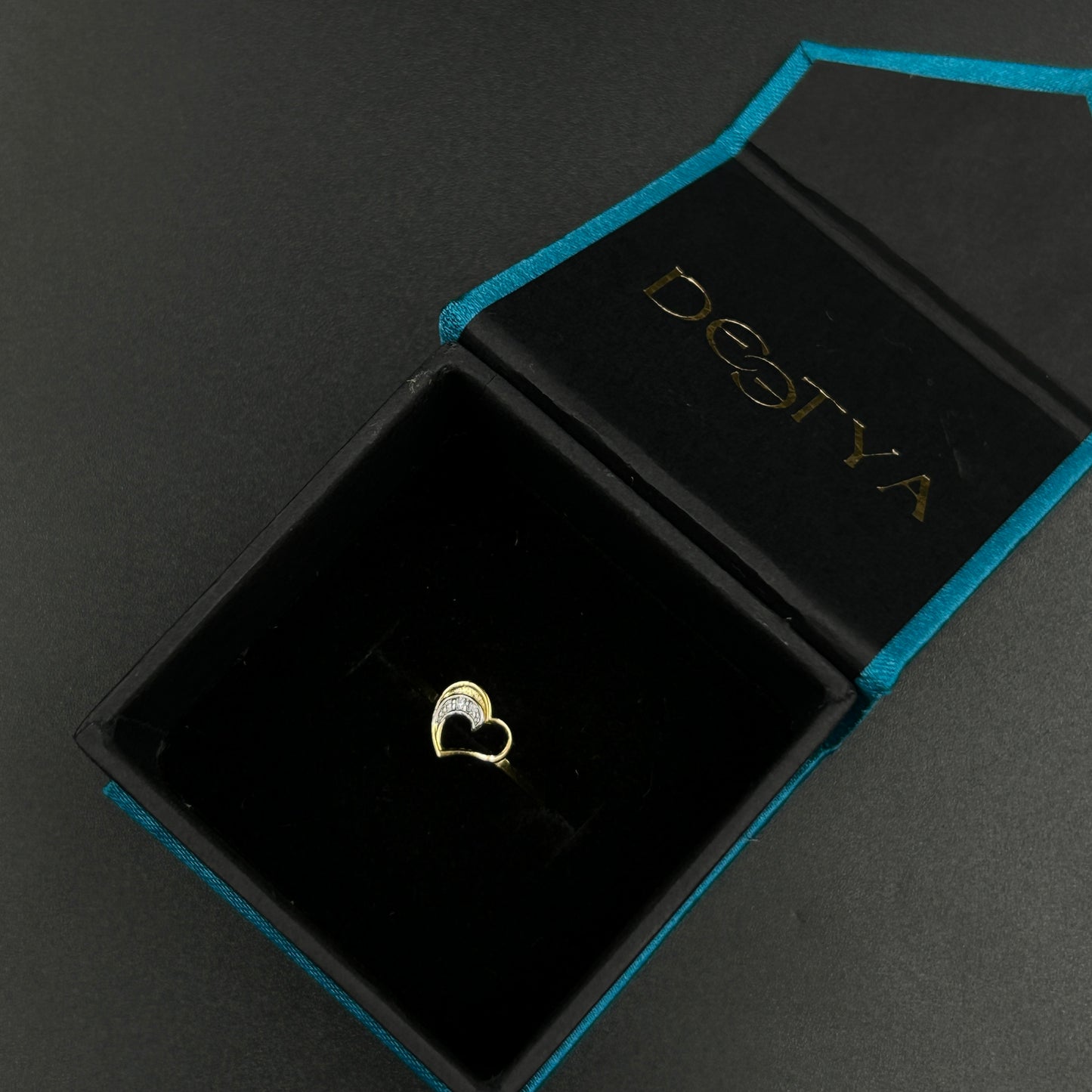 Diamond Heart Ring - Silver Ring