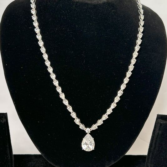 Pear Necklace - 925 Sterling Silver