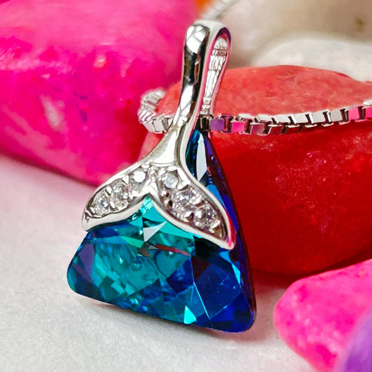 Mermaid Tail Pendant - Silver Pendant and Chain