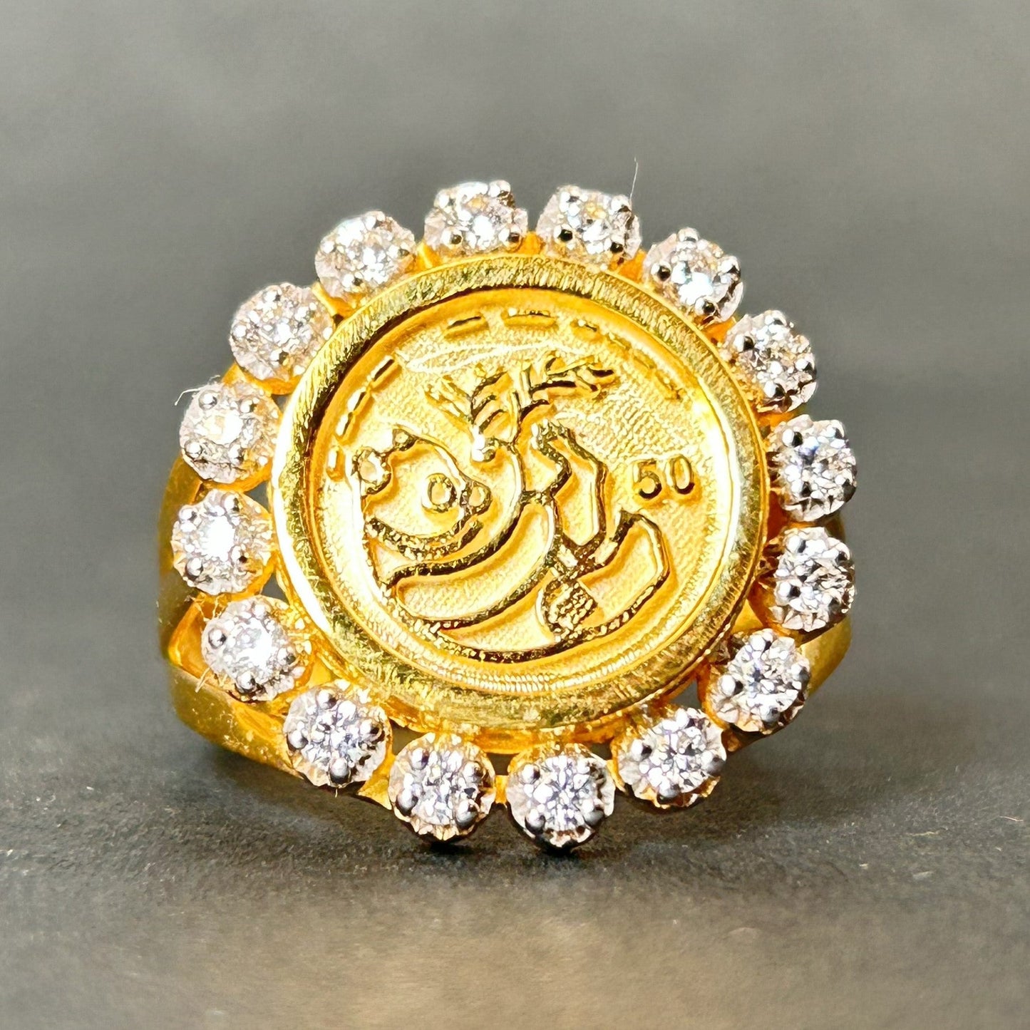 Yellow Gold Panda Ring - Silver Panda Ring