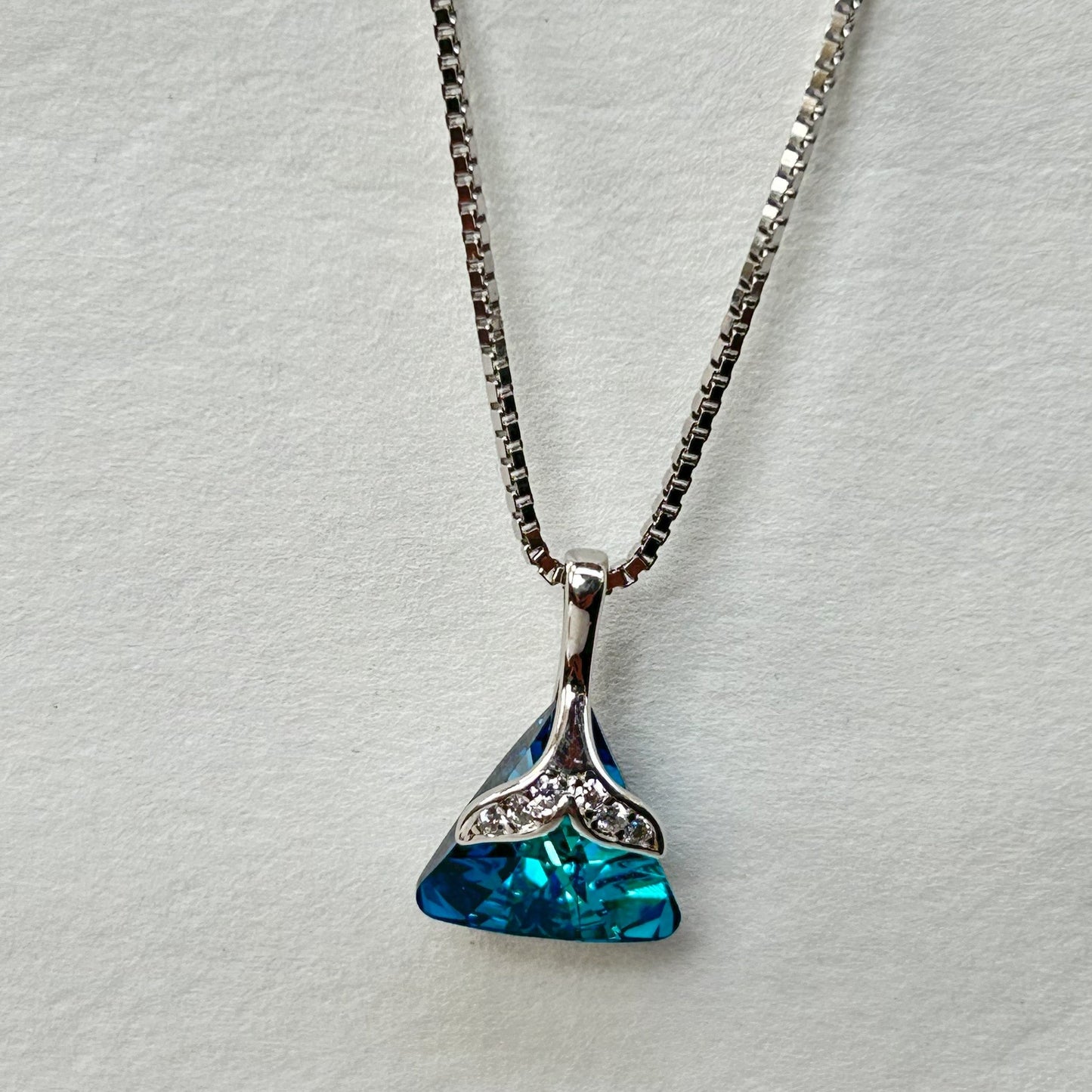 Mermaid Tail Pendant - Silver Pendant and Chain