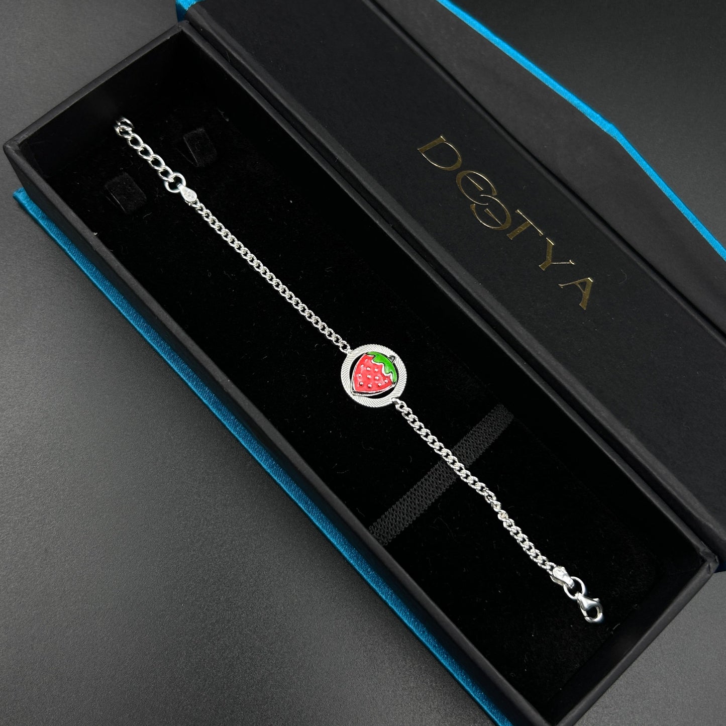 925 Silver Strawberry Rakhi for Kids 5.5"