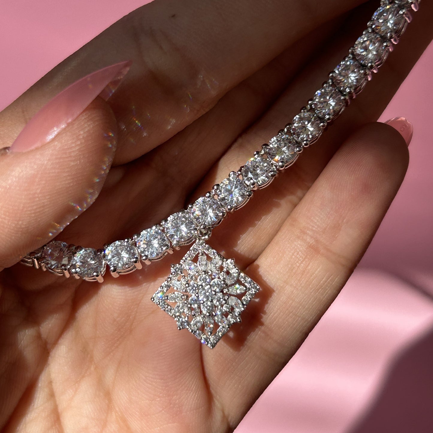 Pure Silver Ziricon Necklace