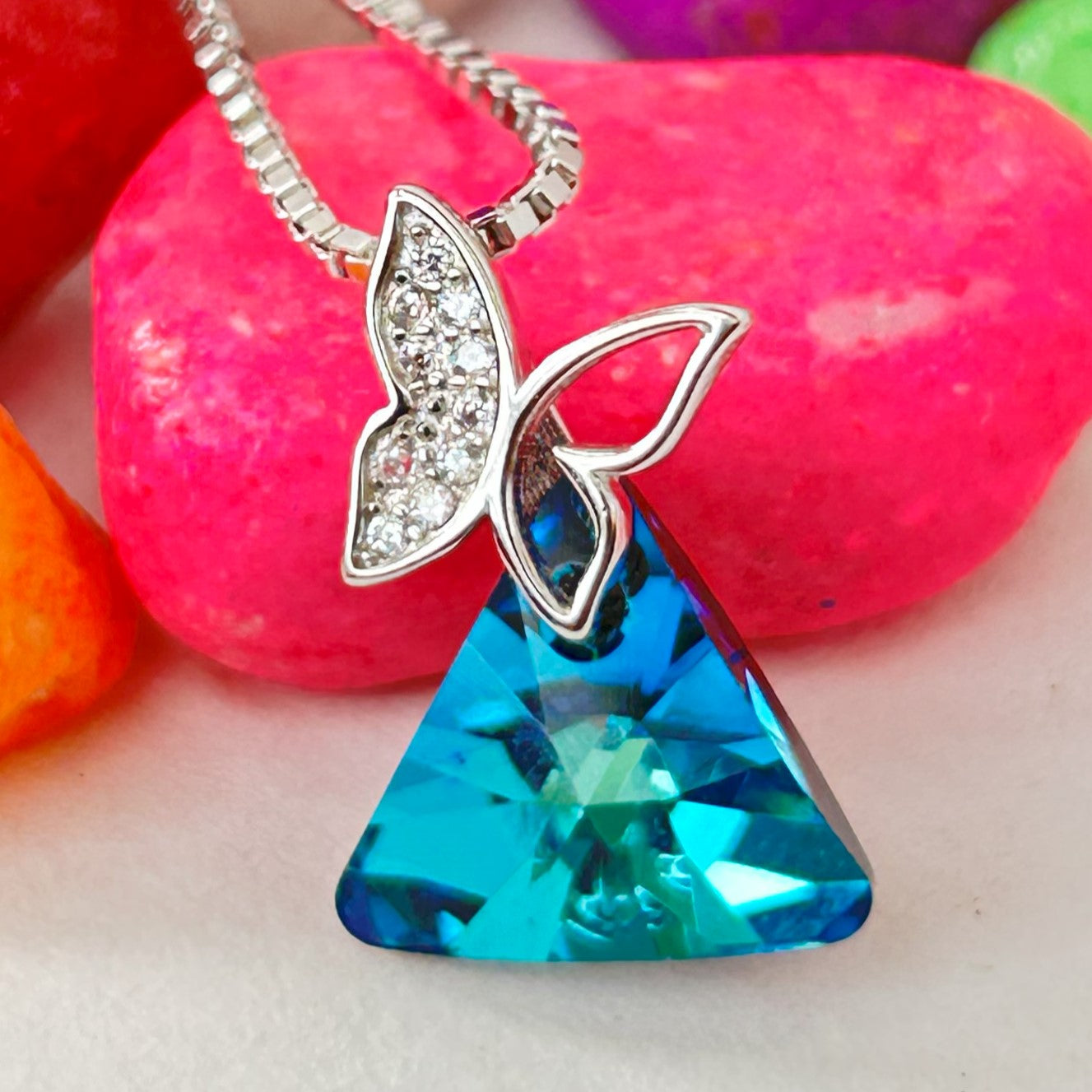 Butterfly Pendant - Silver Pendant and Chain