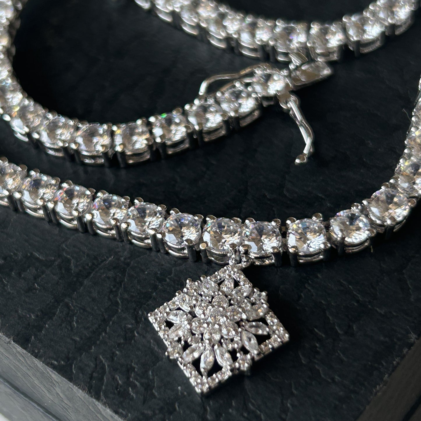 Pure Silver Ziricon Necklace