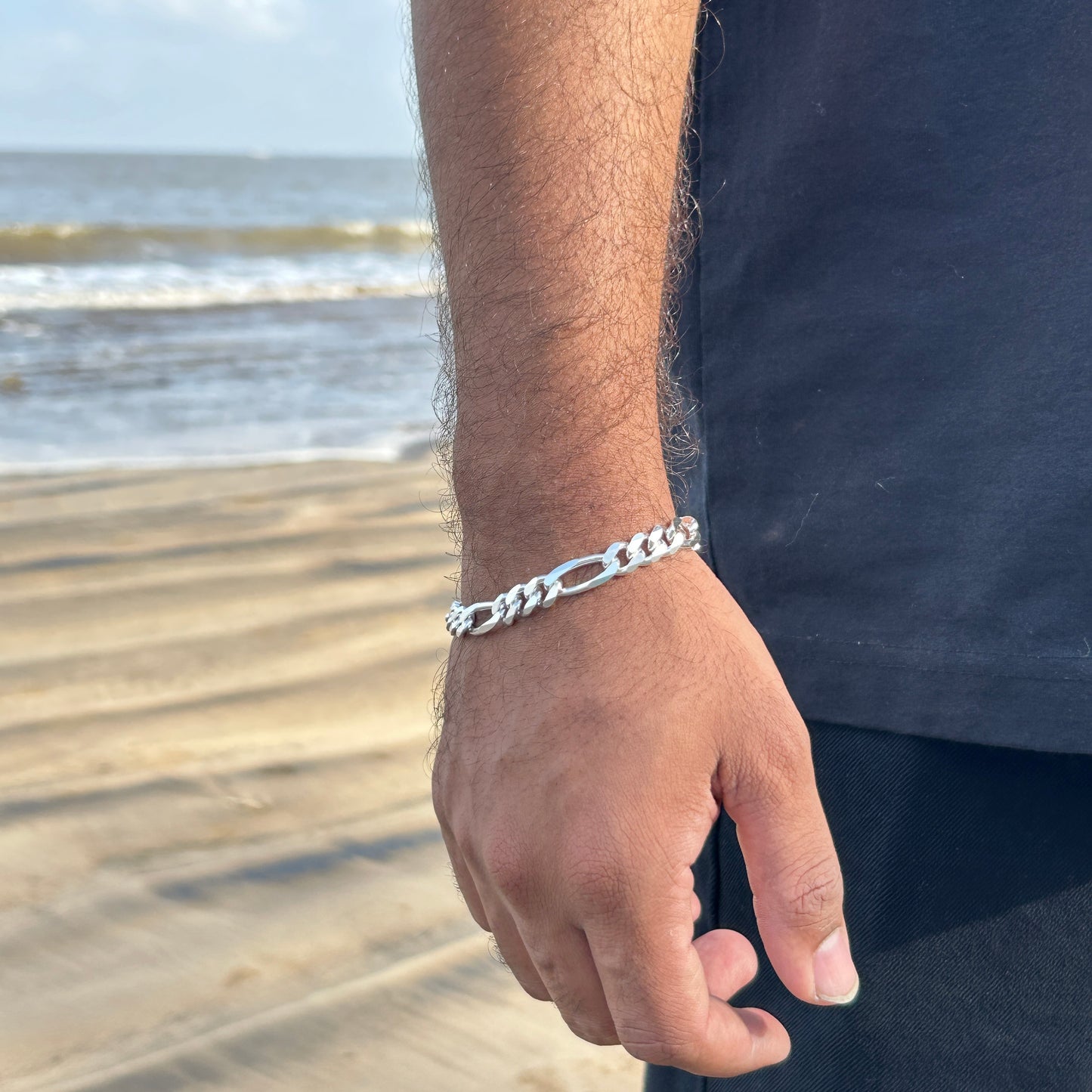 Hip Hop Charm Bracelet - Men's Silver Bracelet