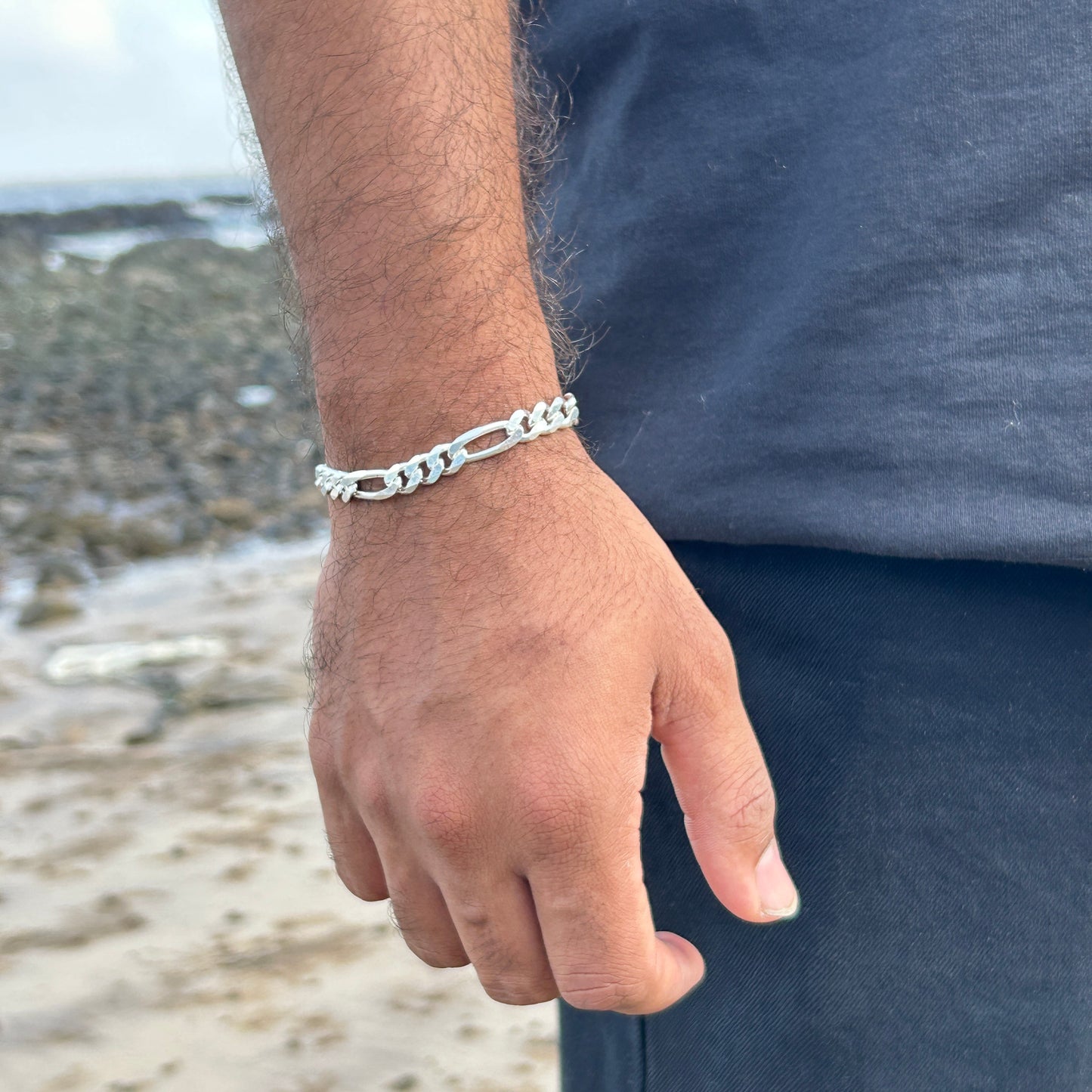 Hip Hop Charm Bracelet - Men's Silver Bracelet
