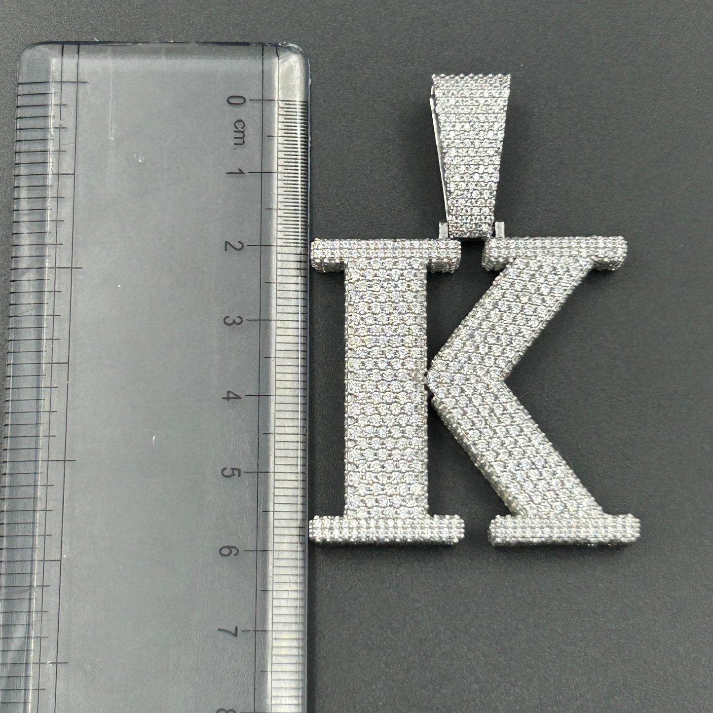 Customised Letter K Pendant - Silver Pendant