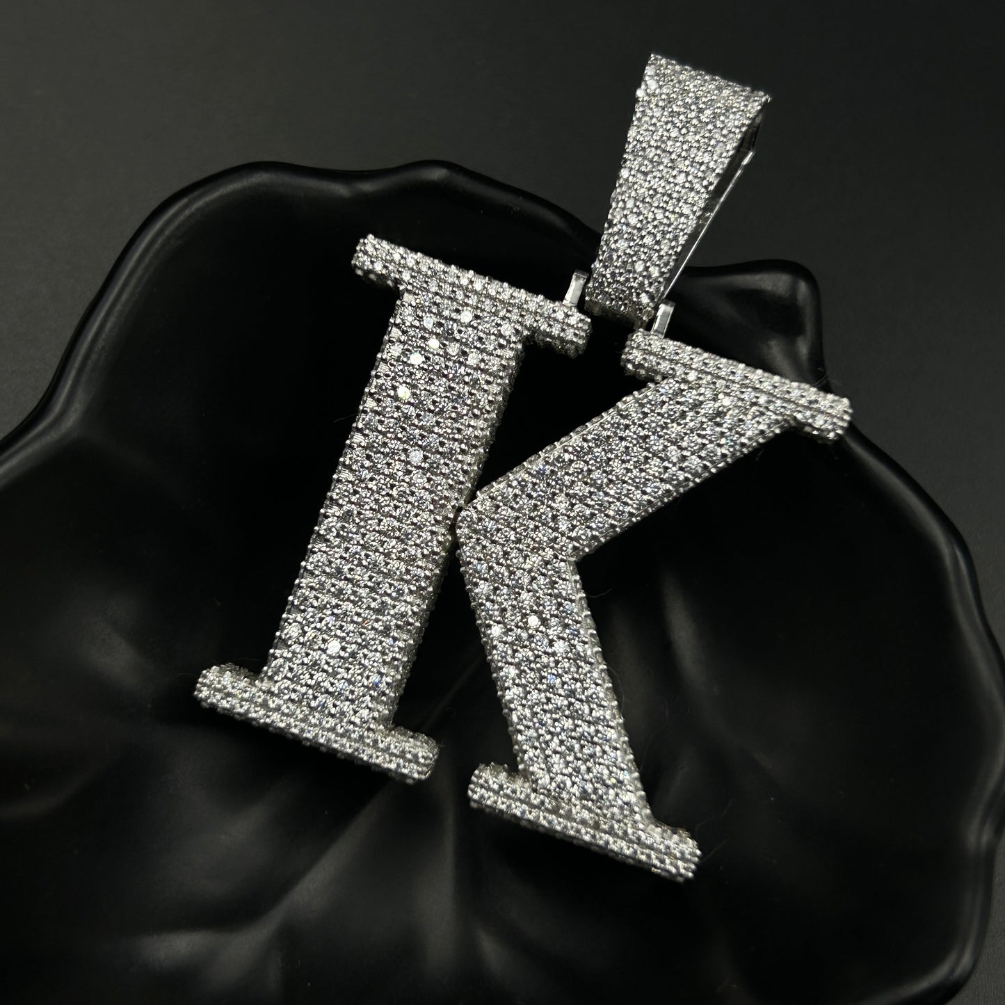 Customised Letter K Pendant - Silver Pendant