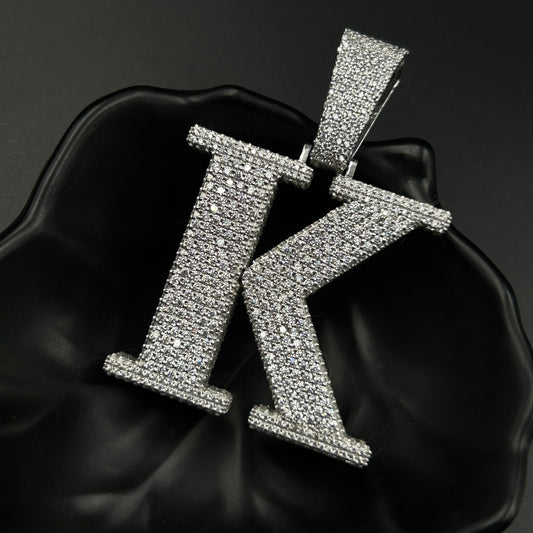 Customised Letter K Pendant - Silver Pendant