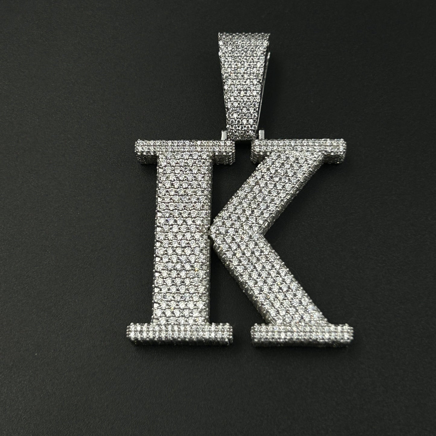 Customised Letter K Pendant - Silver Pendant