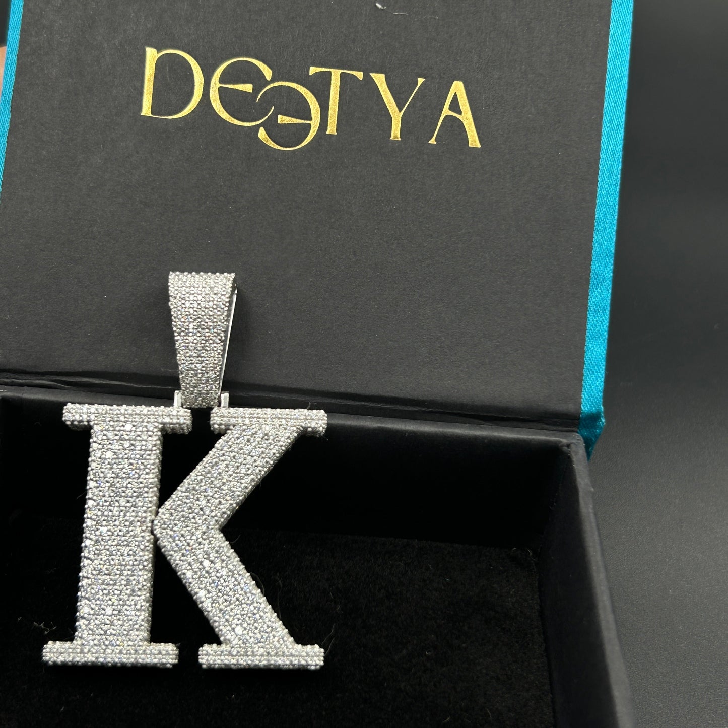 Customised Letter K Pendant - Silver Pendant