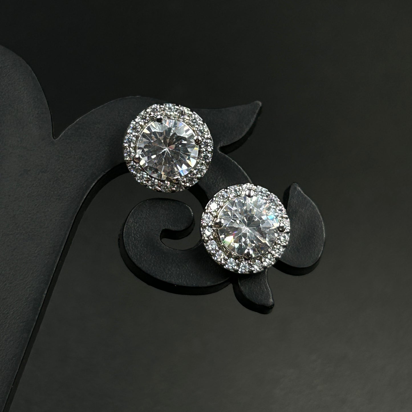 Halo Stud Earring - Women's Silver Earring