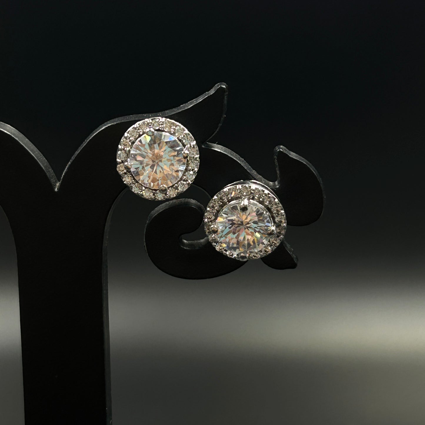 Halo Stud Earring - Women's Silver Earring