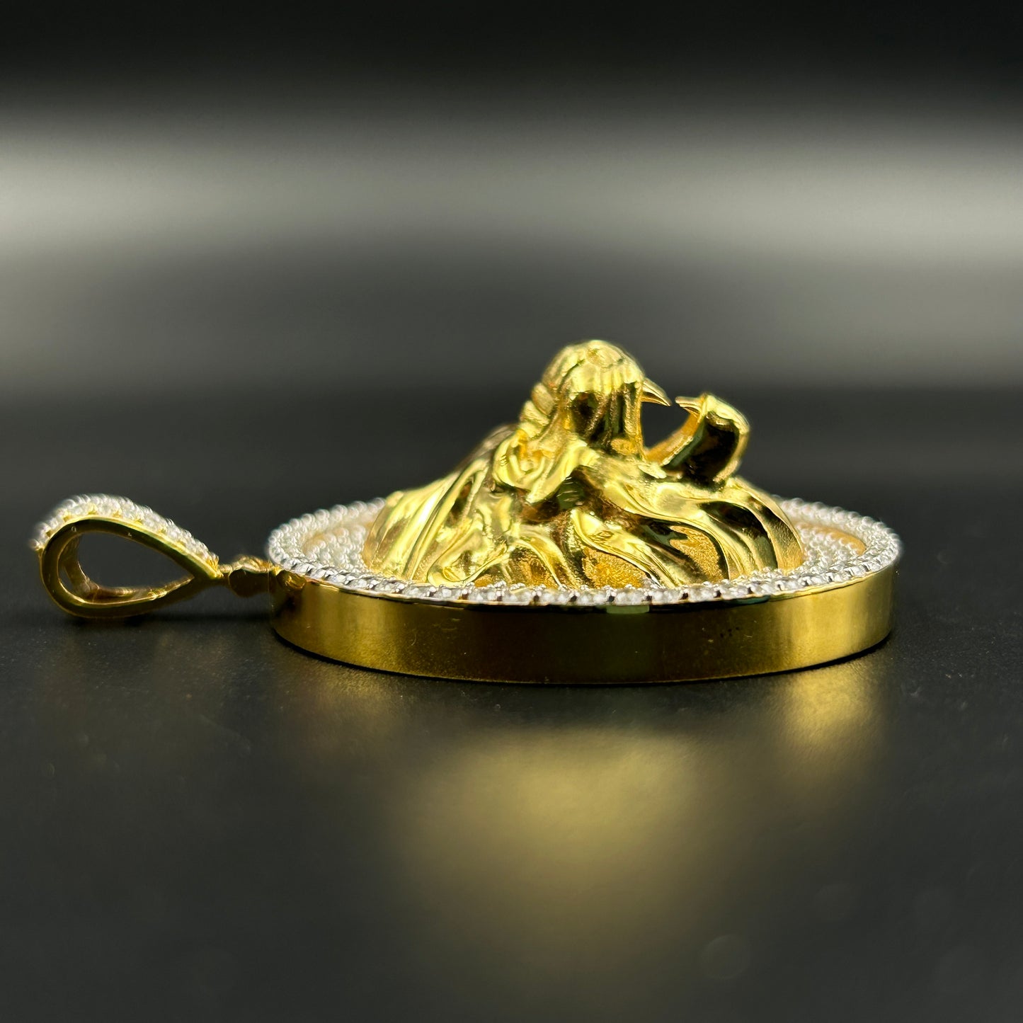 Hiphop Lion Silver Pendant - Coin Pendant