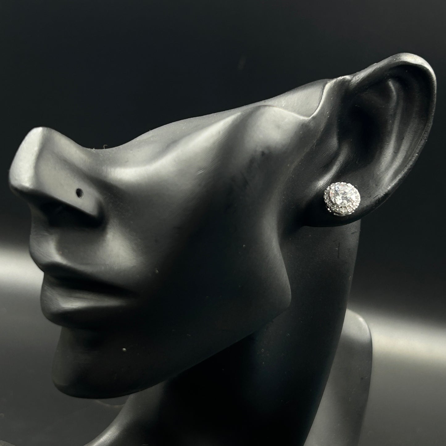 Halo Stud Earring - Women's Silver Earring