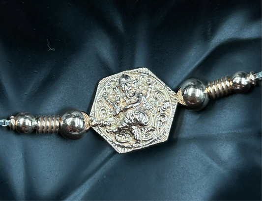 Rose Gold Ganesh Rakhi without Rudraksha