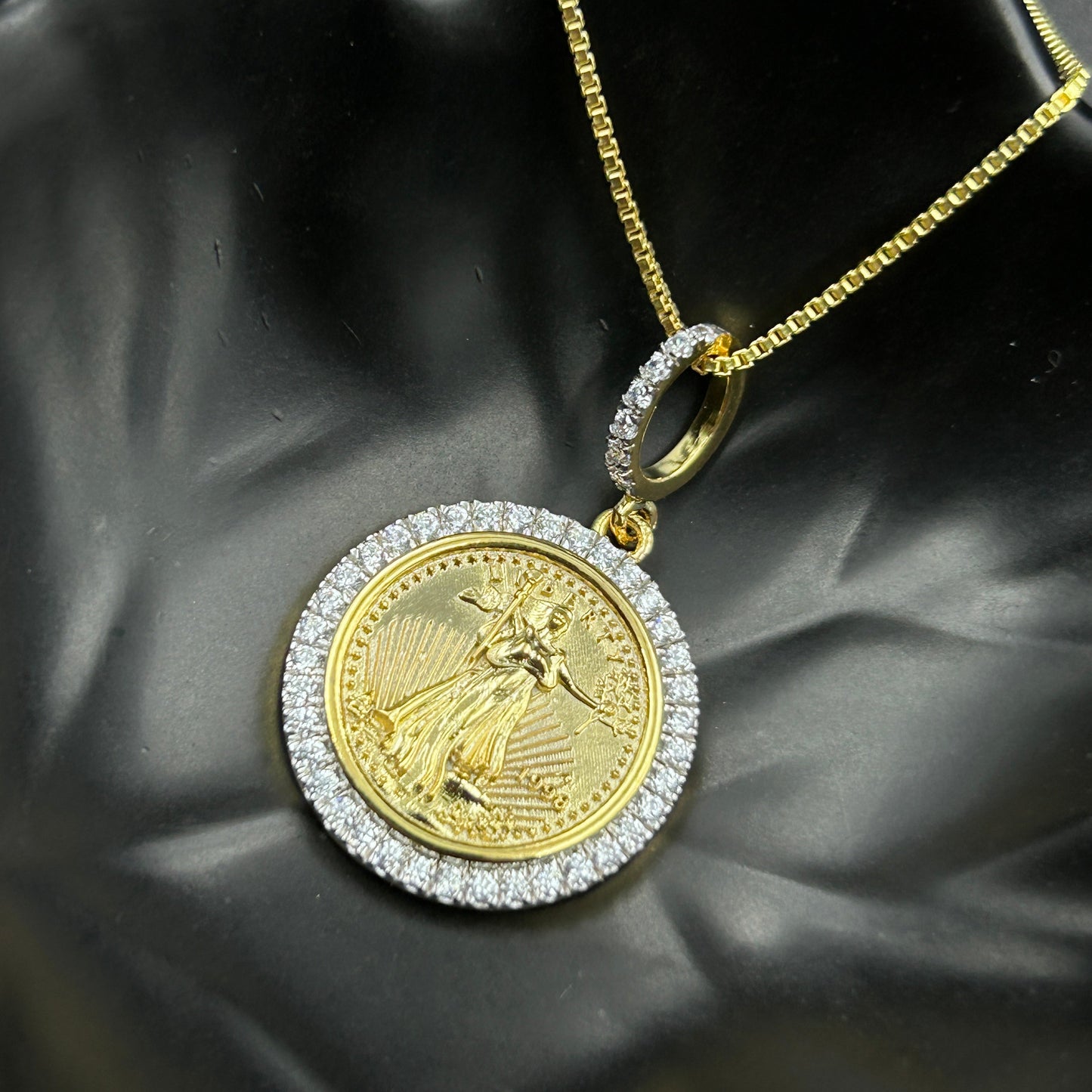Liberty Coin Pendant and Chain - Pure Silver