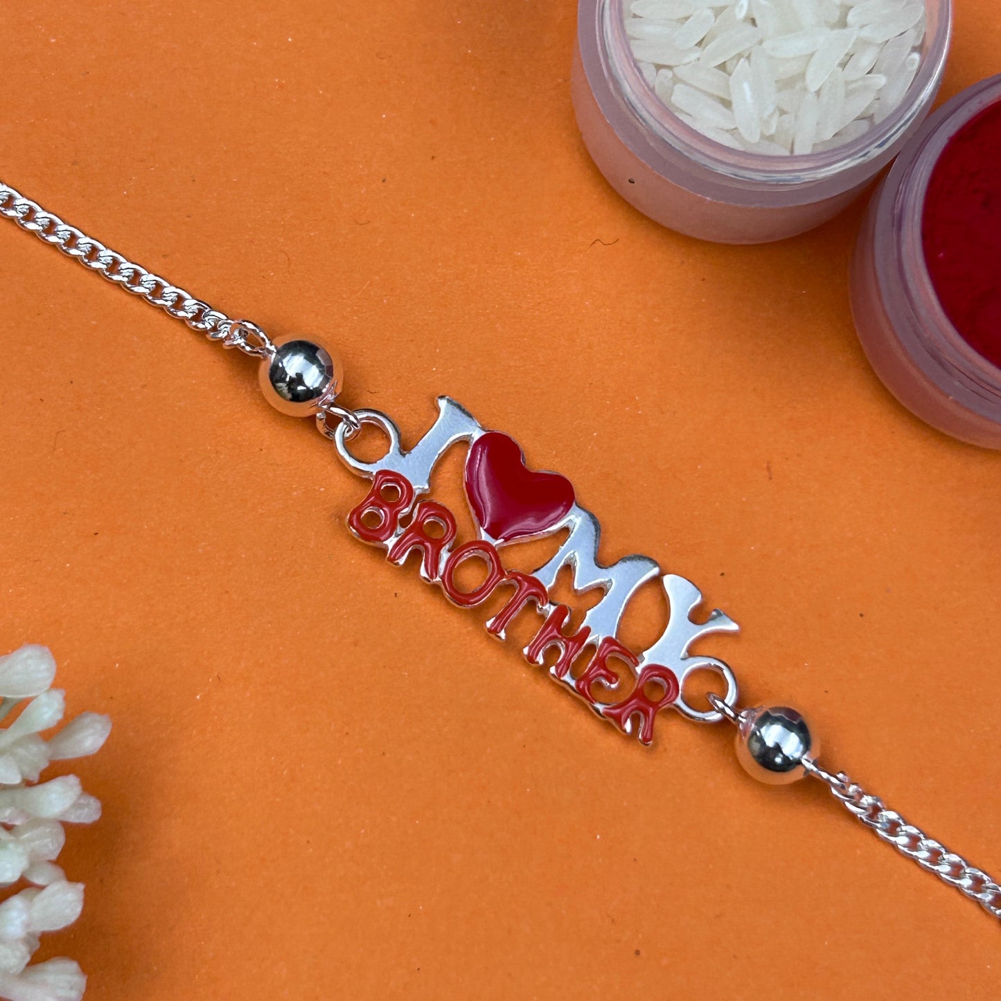 Silver Rakhi - I LOVE MY BROTHER Rakhi