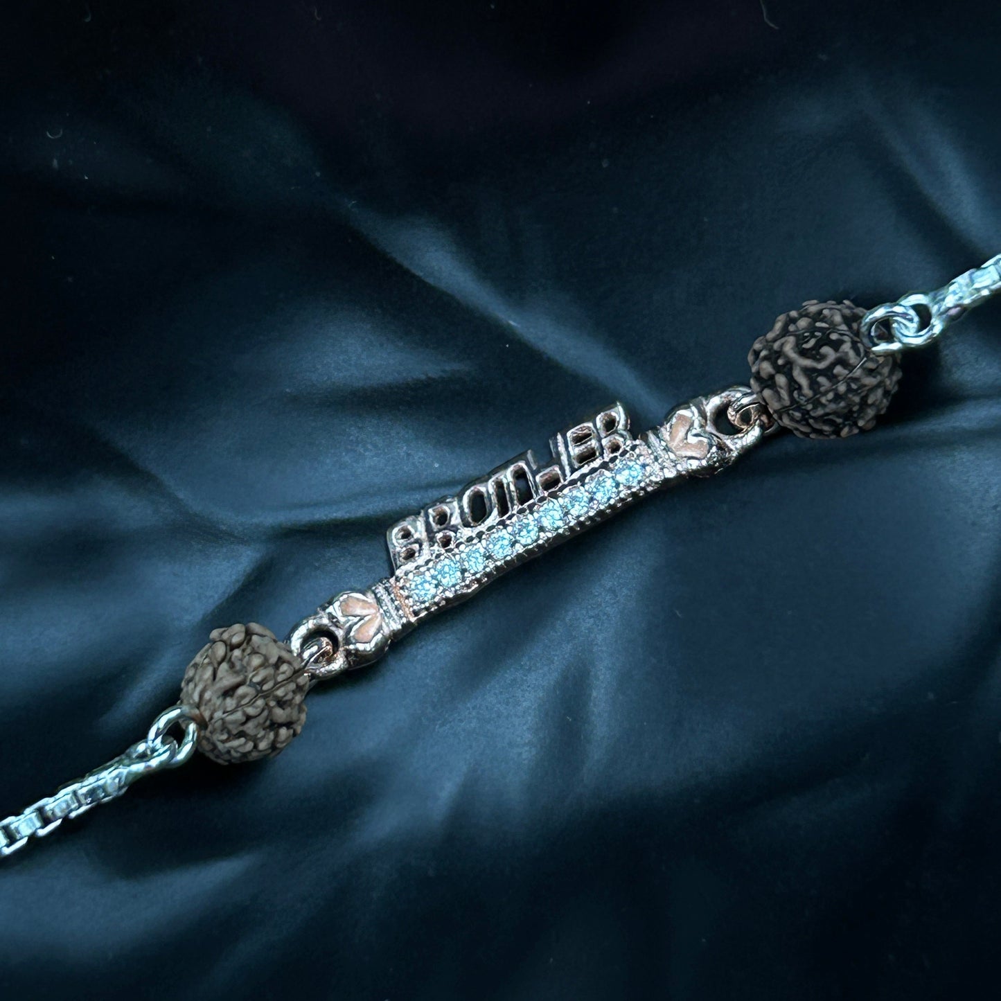 92.5 Silver Rakhi - BROTHER Rakhi with Rudraksh