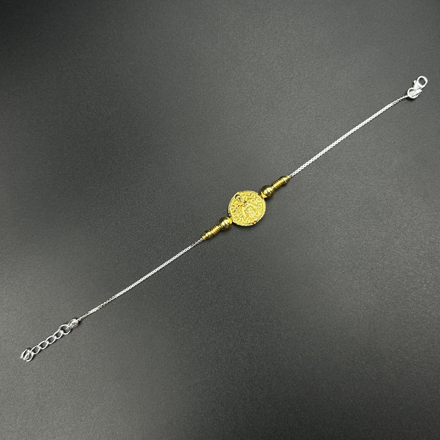 Ganesh Rakhi without Rudraksh - Pure Silver