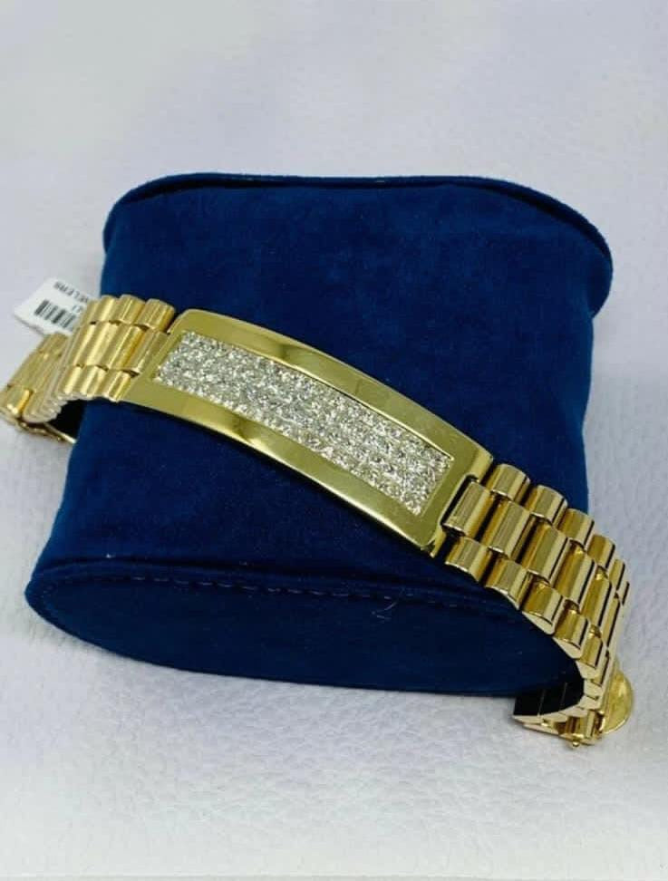 10ct Real Moissanites 14k Yellow Gold Plated on 925 Silver 7.25 Inch shipping charges