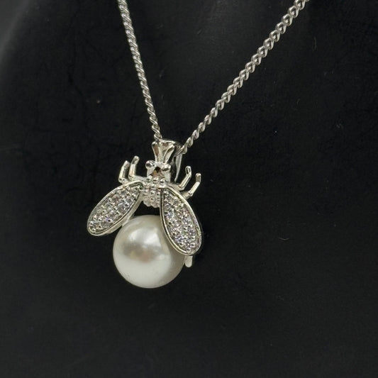 925 silver pearl BUG pendant and chain