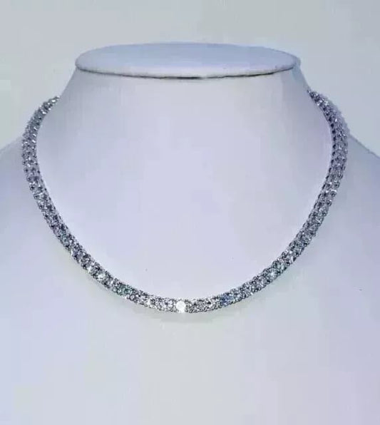 Mens Tennis Necklace 26 Inch Additional Amount 14k White Gold Plated