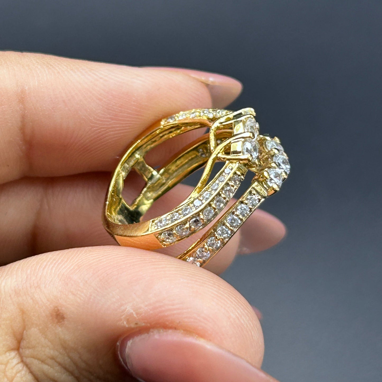 Yellow Gold Ring Enhancer - Pure silver