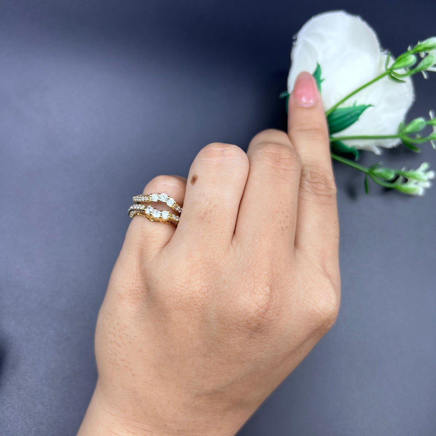 Yellow Gold Ring Enhancer - Pure silver