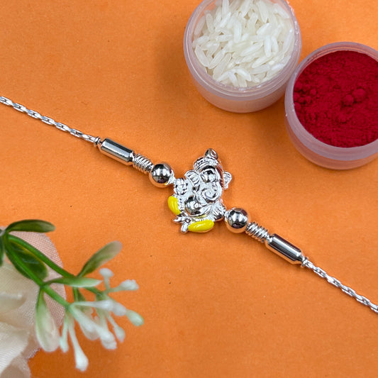 Pure Silver Ganpati Rakhi