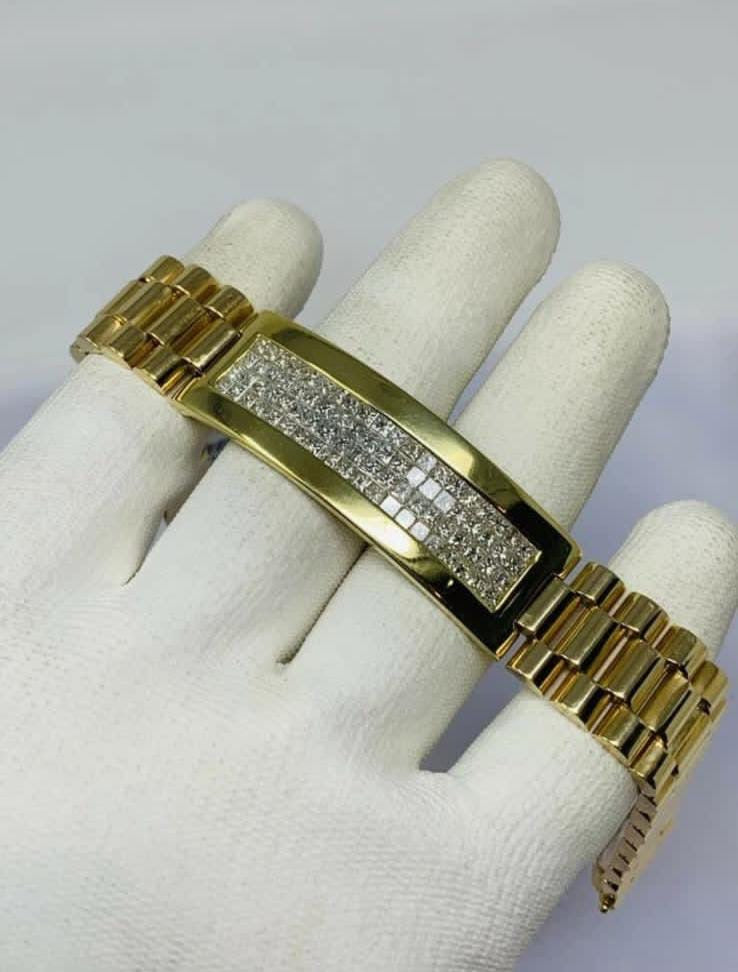 10ct Real Moissanites 14k Yellow Gold Plated on 925 Silver 7.25 Inch shipping charges