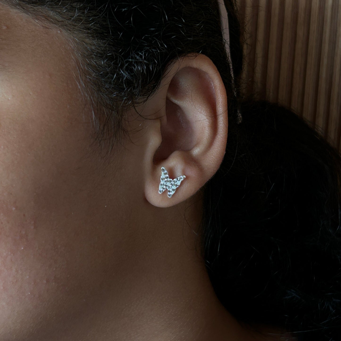 Butterfly Earrings - Silver Stud Earrings